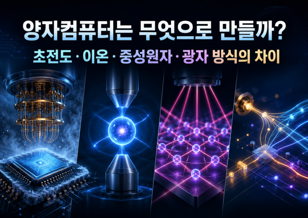 양자컴퓨터는 무엇으로 만들까? 초전도·이온·중성원자·광자 방식의 차이